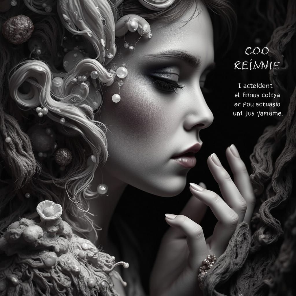 Surreal Woman in Cubist Dreamscape, Digital Art