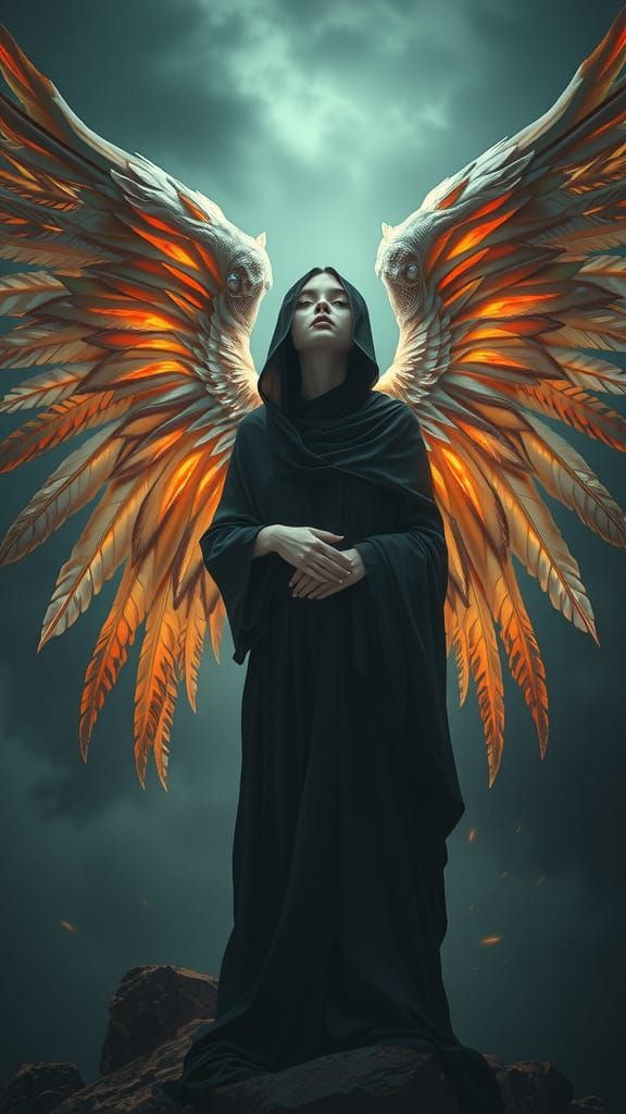 Glowing Angel at the Threshold of Eternity