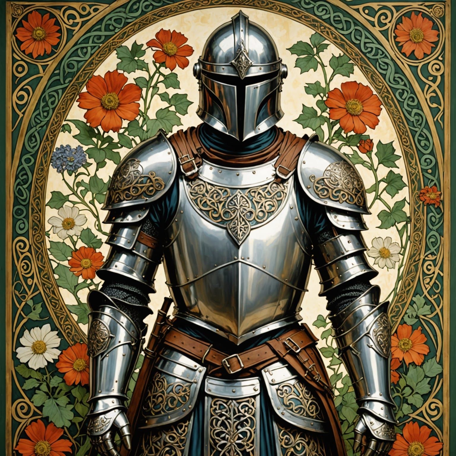 Celtic Knight in Floral Armor
