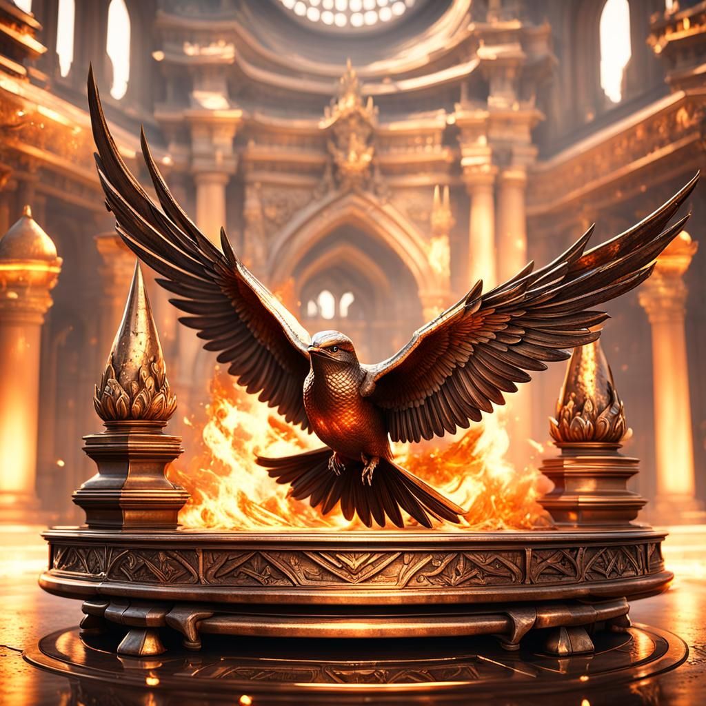 Bronze Altar with Fire and Swallows