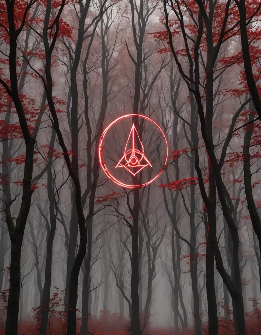 Forest with Wiccan Symbol in 4K Realism