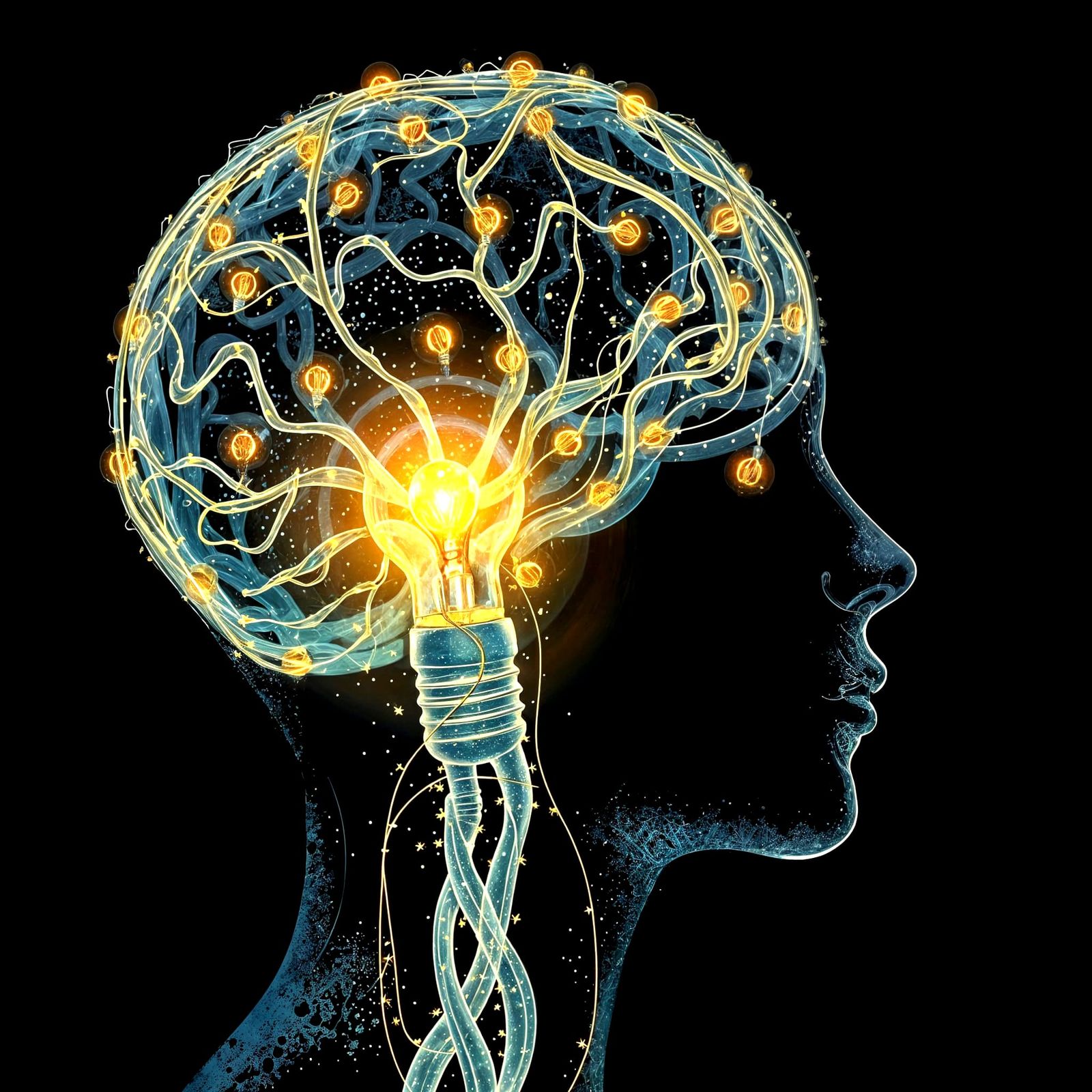 Glowing Neuron Sparkles: A Quantic Consciousness Illustratio...