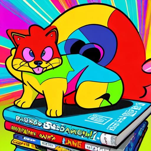 Comic Book Dog Reading the Latest Issue