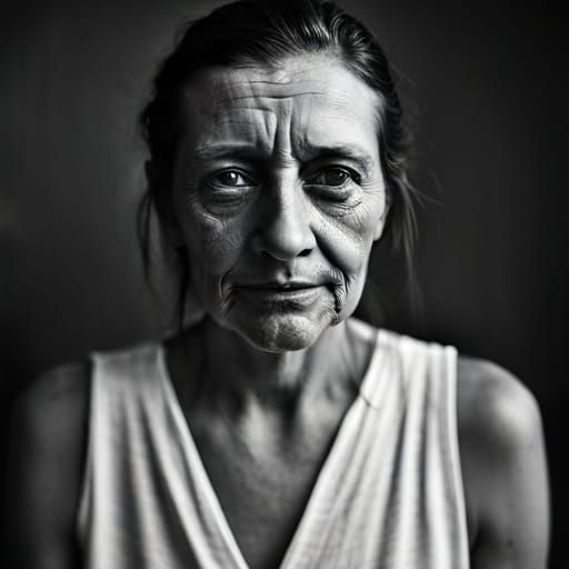 Half-Crow Woman Portrait in Dramatic Lighting