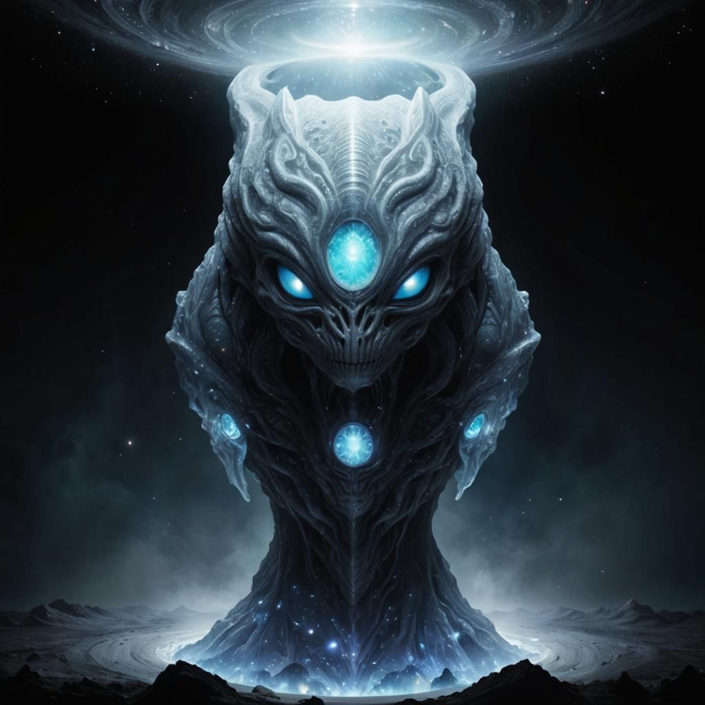 Alien Lithoid Lifeform in Iridiscent Geometrical Style