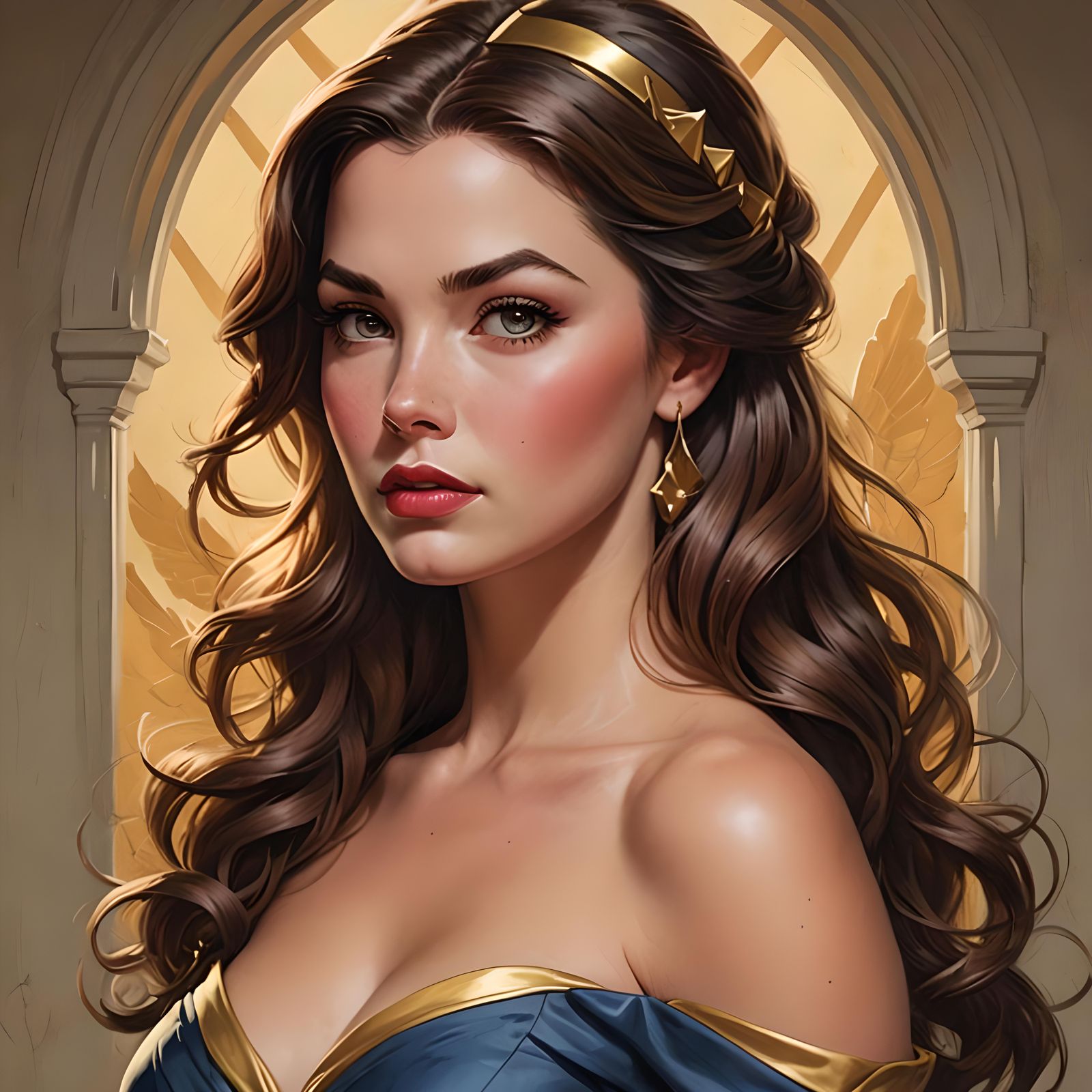 Belle as Charlie's Angel: Hyperrealistic Pin-Up