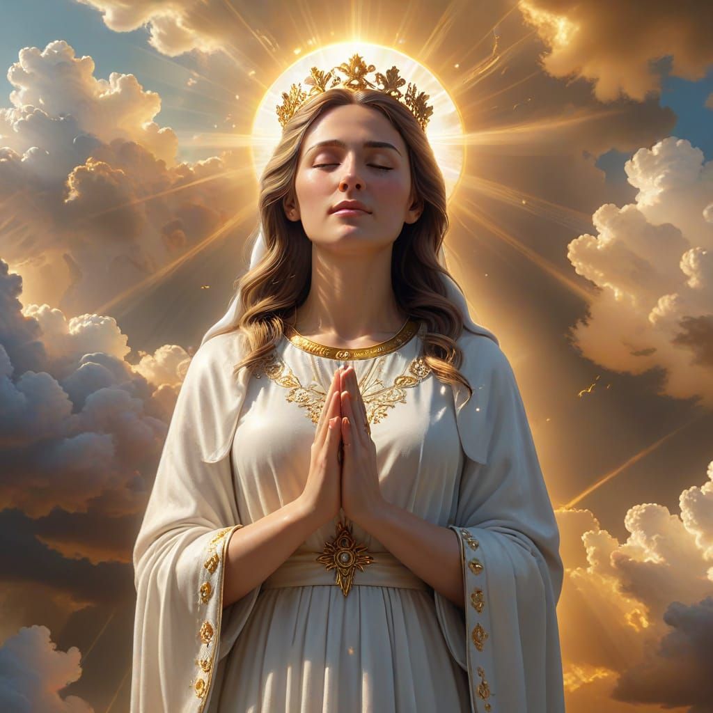 Radiant Lady of the Clouds in Heavenly Light