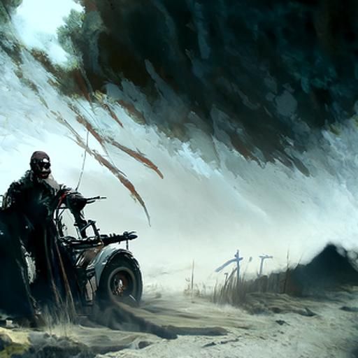 Sinister Mad Max Scene in Gritty Style