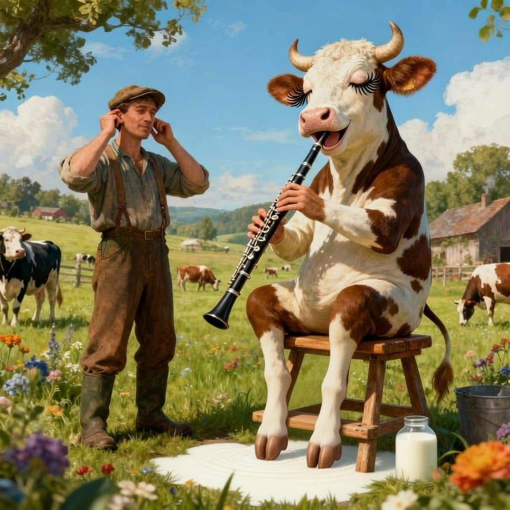 Cow with Four Hooves and Milk Water