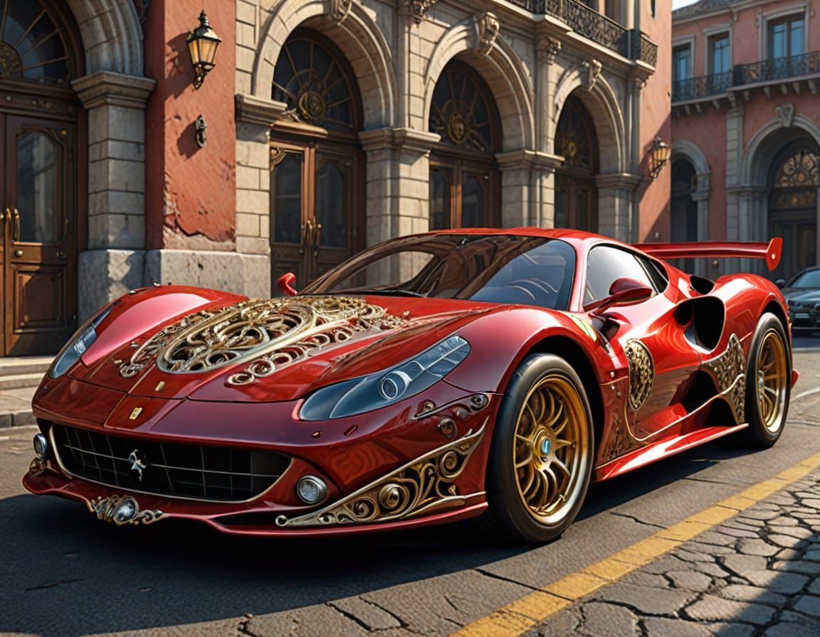 Baroque Steampunk Ferrari Concept Car Masterpiece
