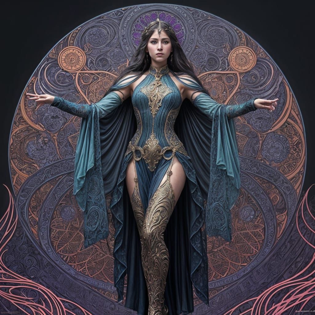 Elegant Dancer in Art Nouveau Style