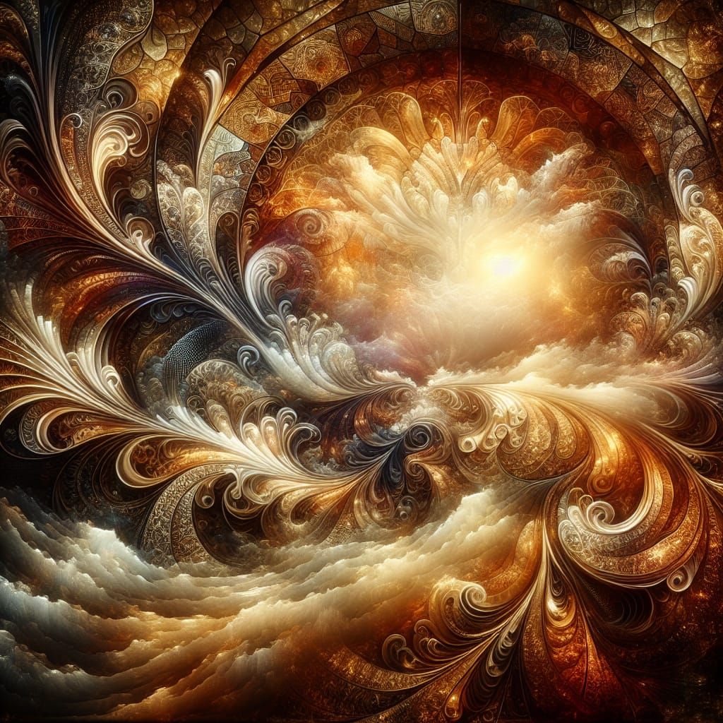 Ethereal Victorian Stained Glass Digital Art