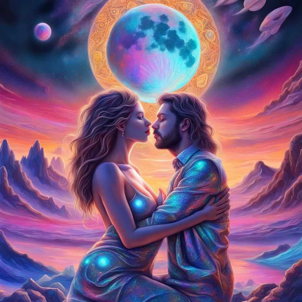 Cosmic Deities in Moon Motel: Holographic Astral Illustratio...