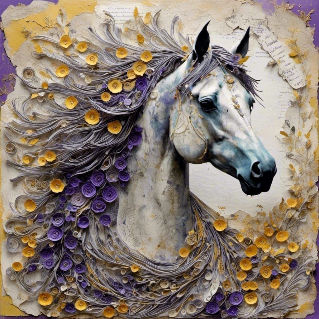 May Queen Collage of Dappled Grey Mare