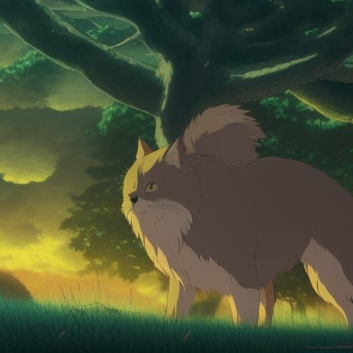 Furry in Studio Ghibli Anime Style
