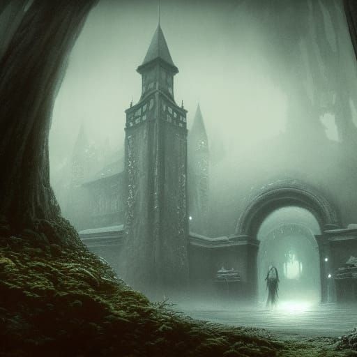 Sinister Ghost Scene as Detailed Matte Painting