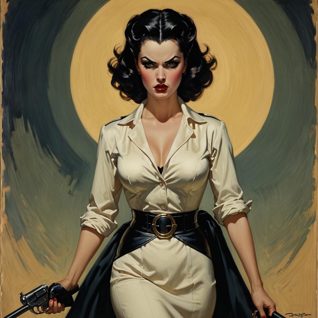 Selene from Underworld in Pin-Up Style