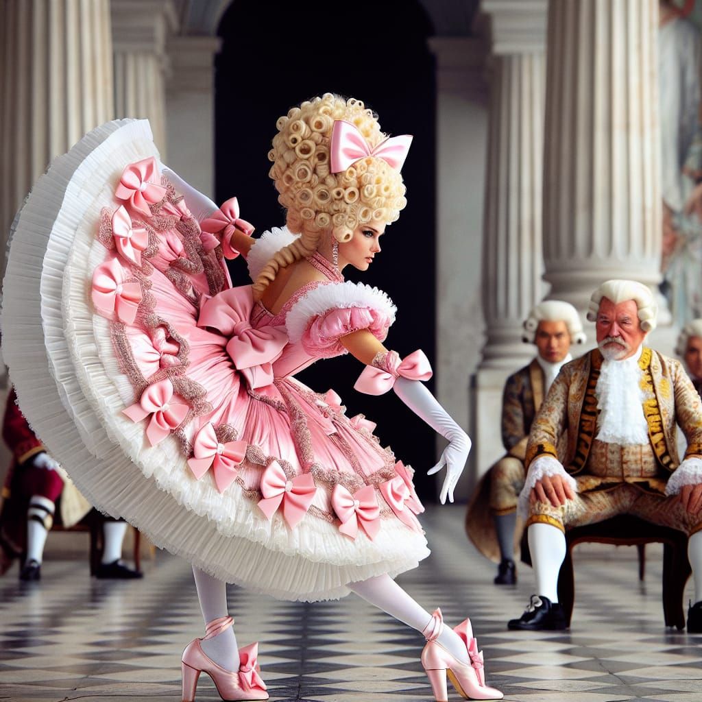 Extravagant French Maid's Dramatic Curtsey