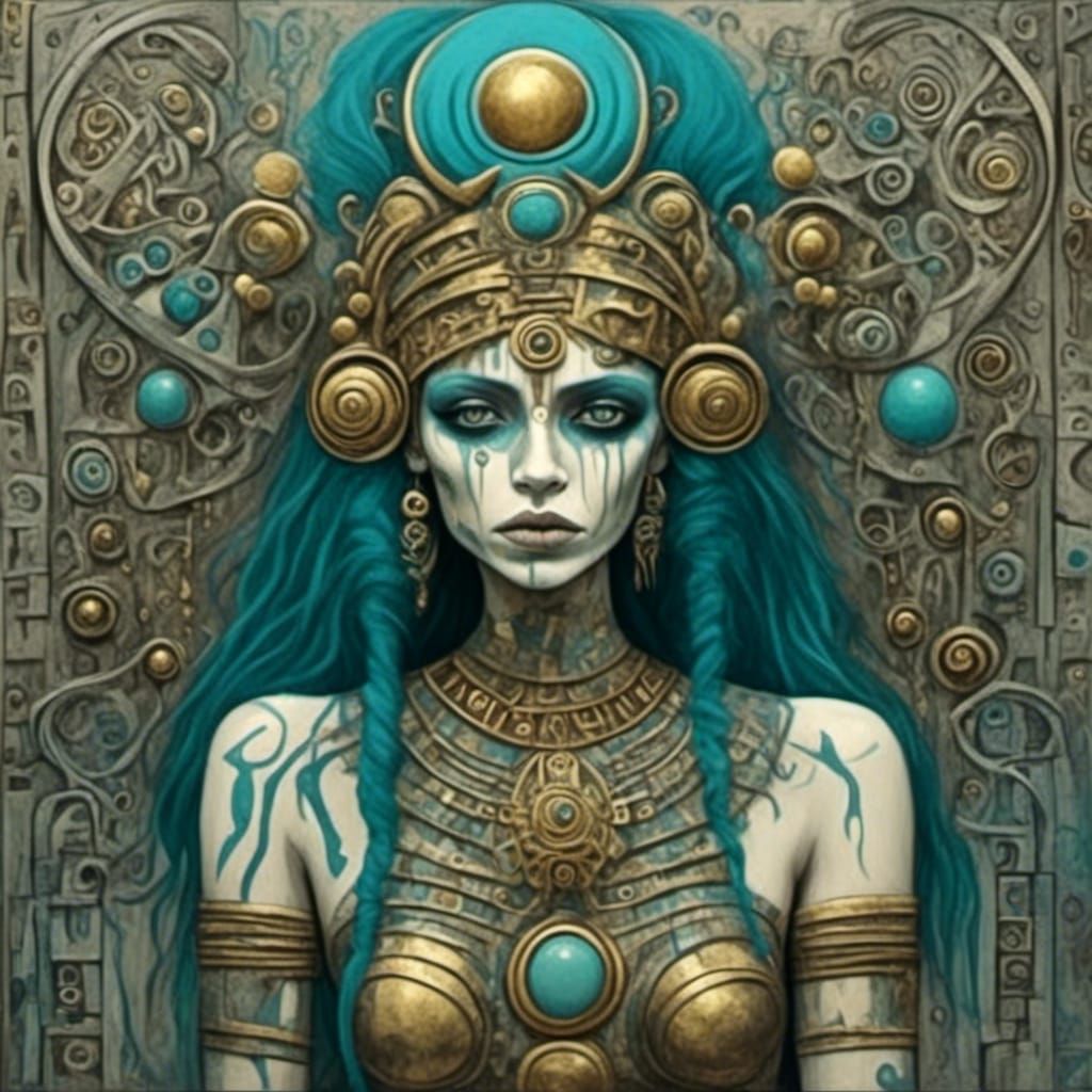 Inca Design in Surrealist and Symbolist Style