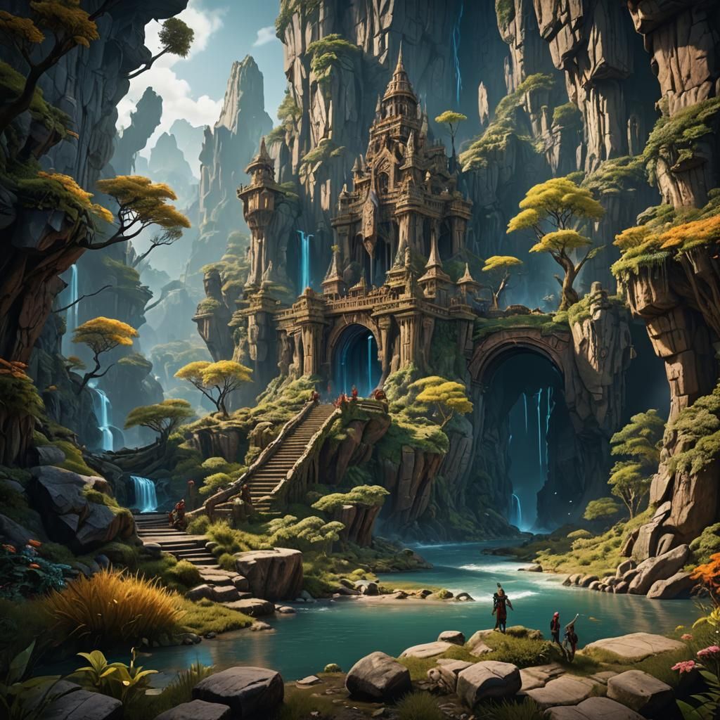 Ancient World Masterpiece: Detailed Matte Painting