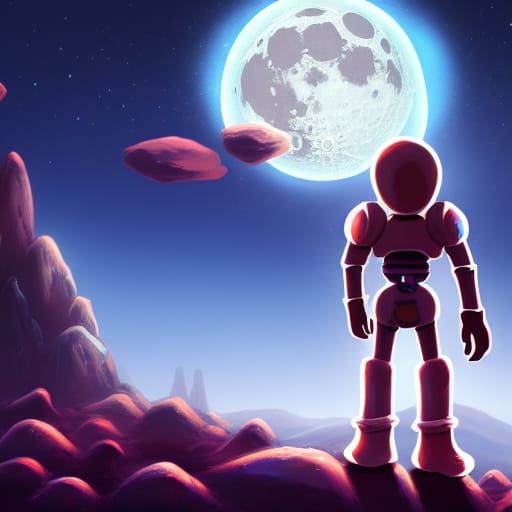 Papyrus Undertale on the Moon: Detailed Matte Painting