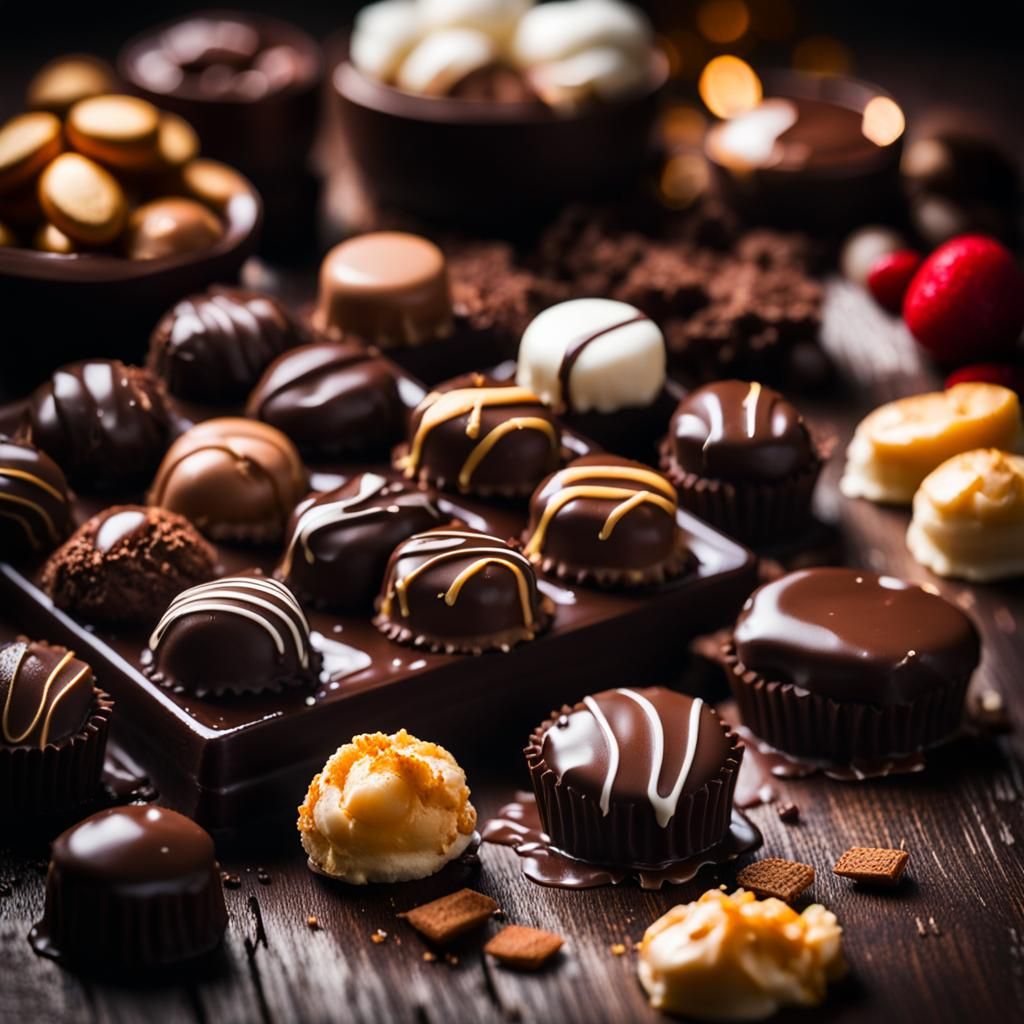 Luxurious Chocolates Still Life: Macro Photography