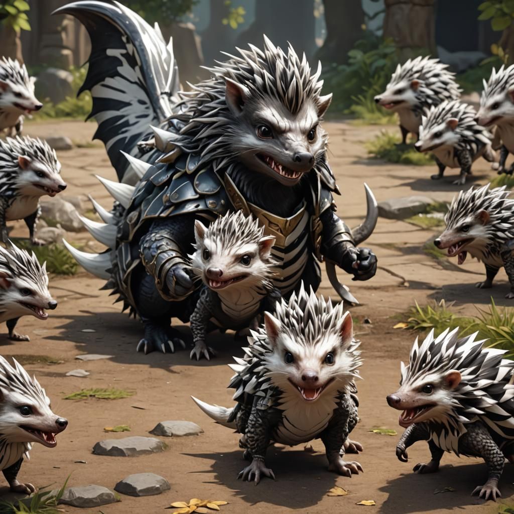 Zebrog in fantasy world - rage mode