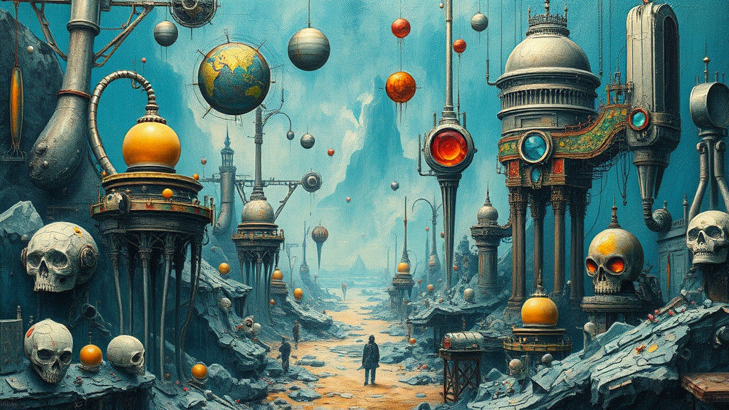 Surreal Aquamarine Realm as Impasto Trompe L'oeil