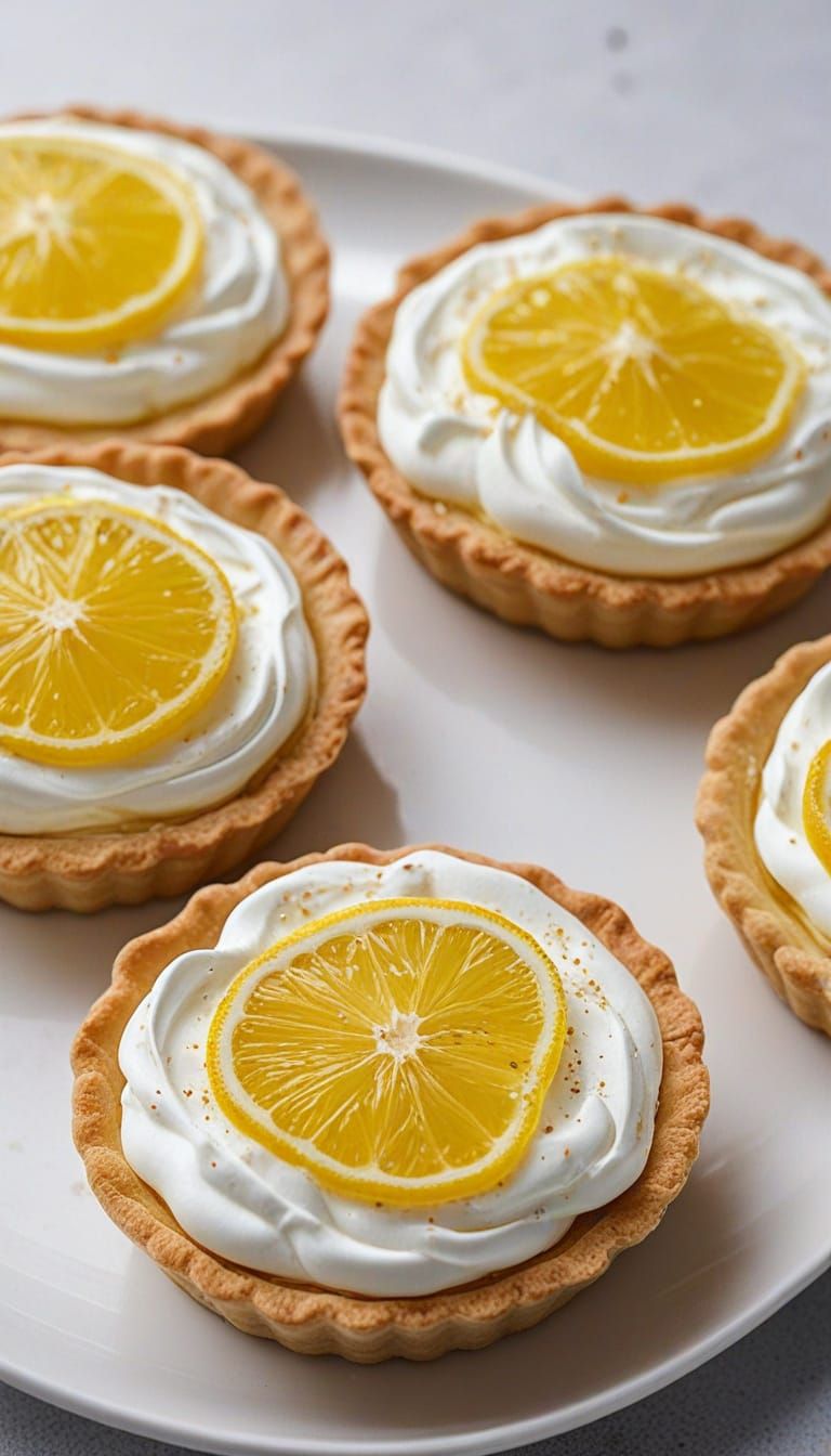 Appetizing Lemon Tarts in Bright Daylight