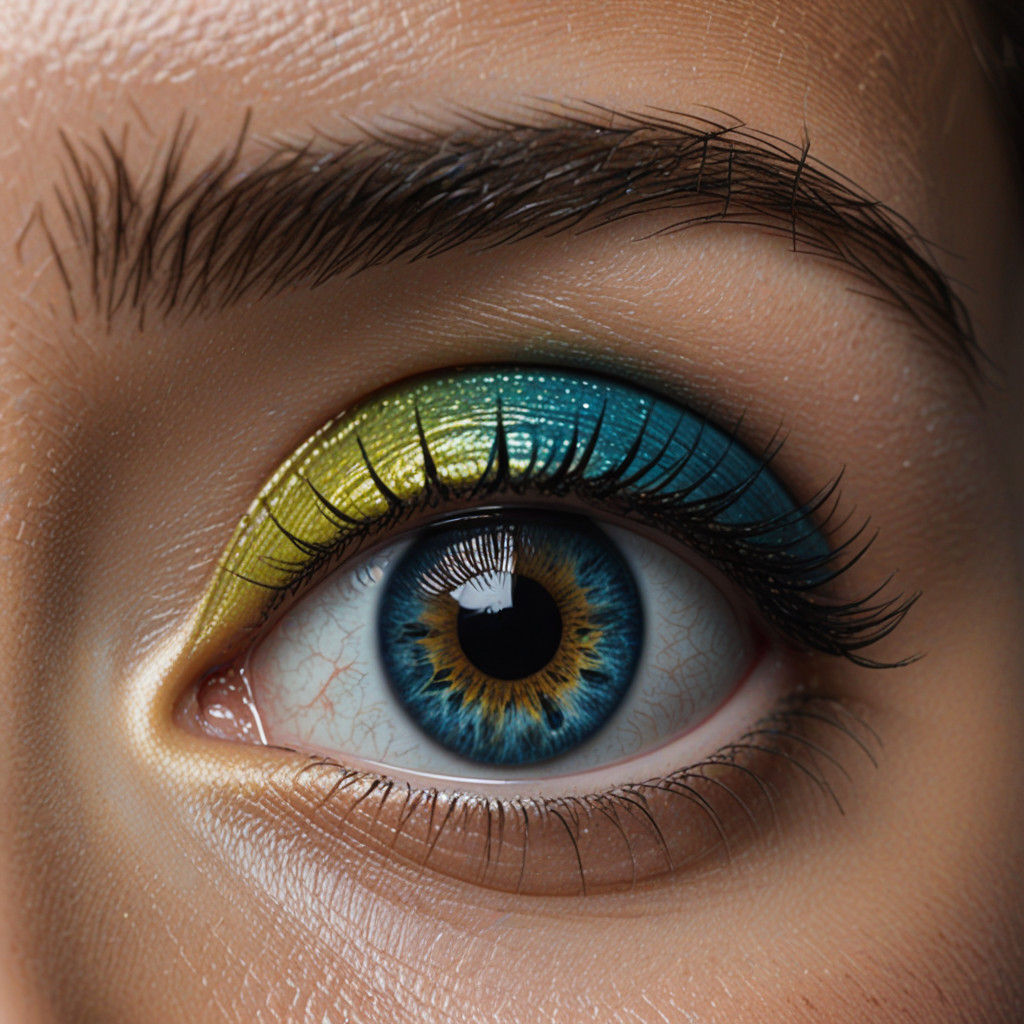 Close up pretty eye all colours