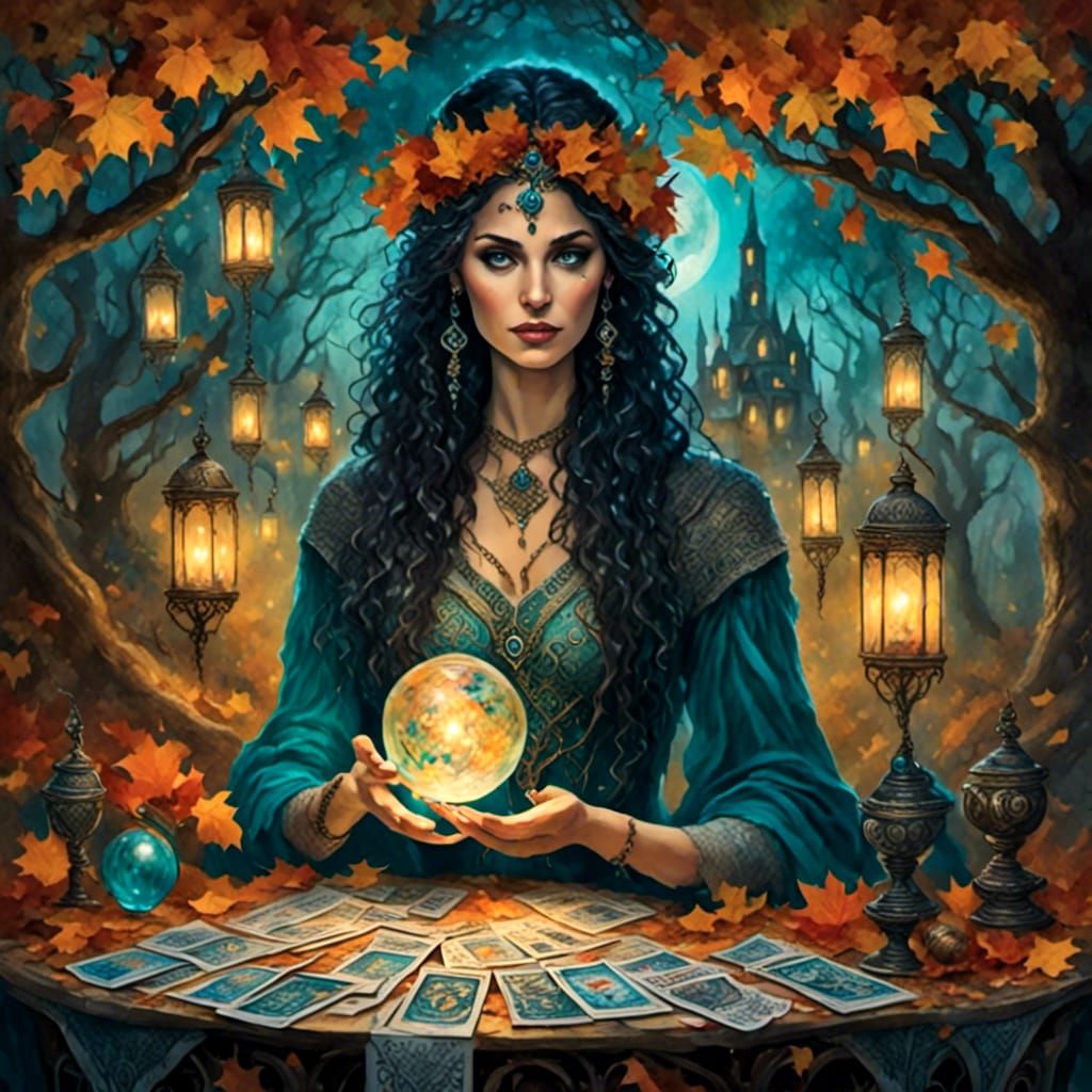 Gypsy Card Reader at Fall Festival in Matte Style