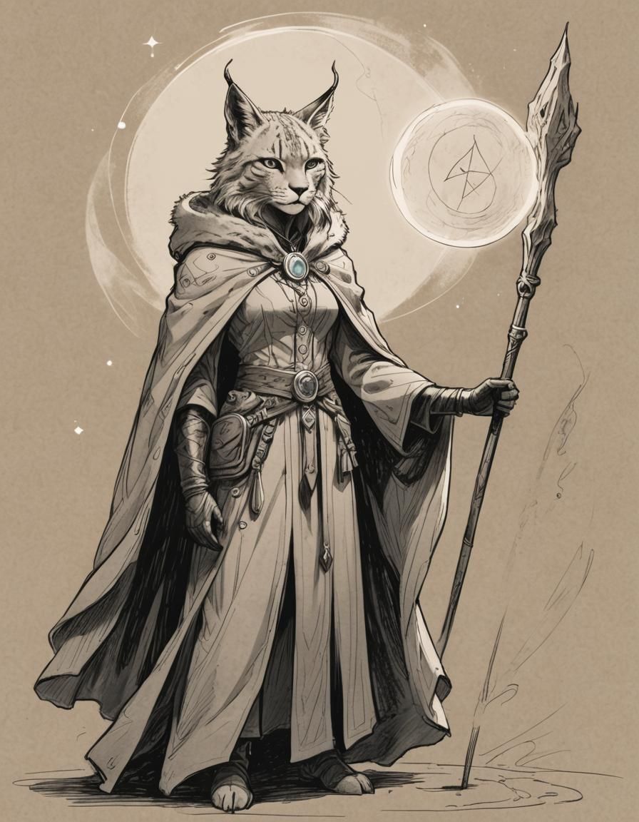 Fantasy Lynx Character Concept Sketch