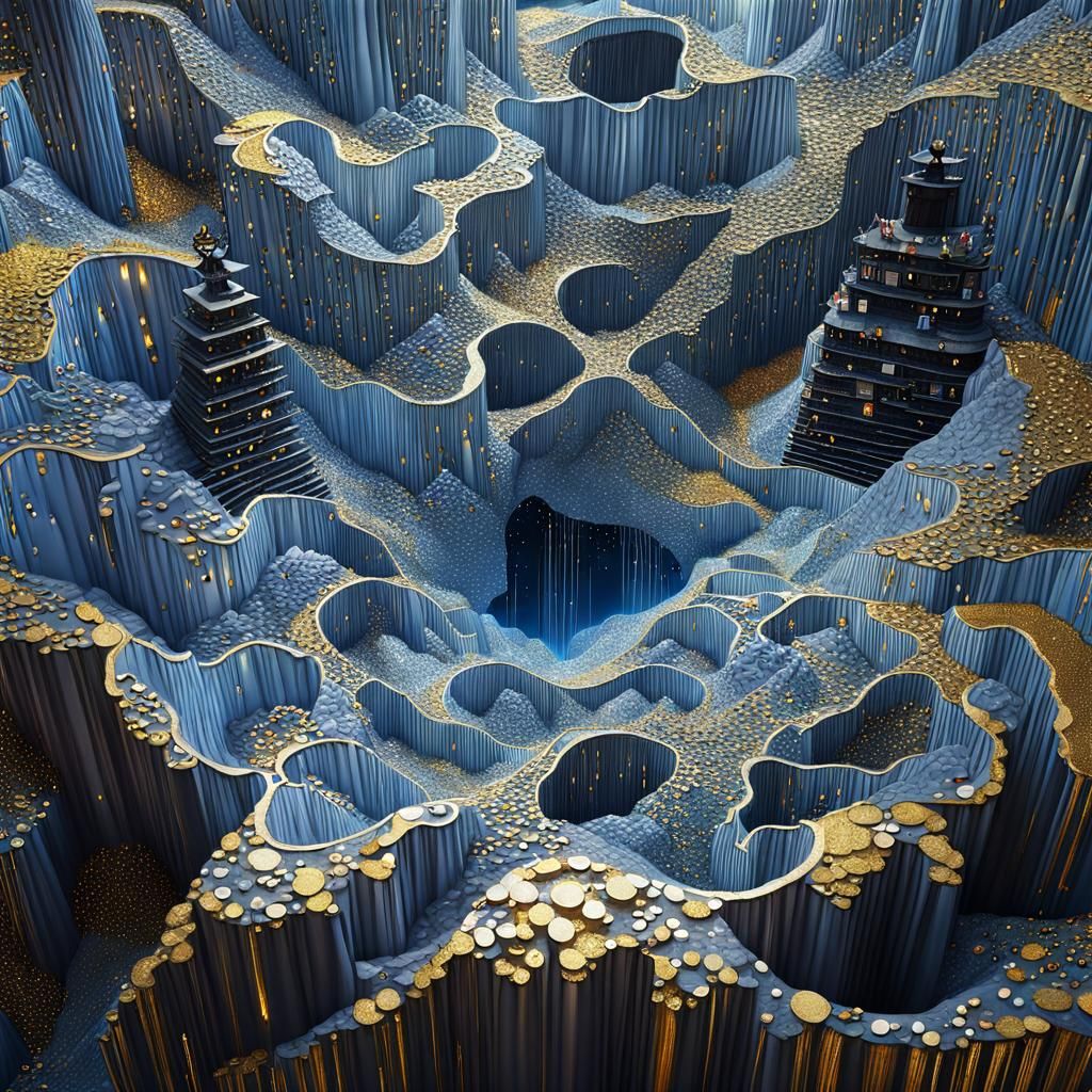 Landscape in Gold, Fine Art Style