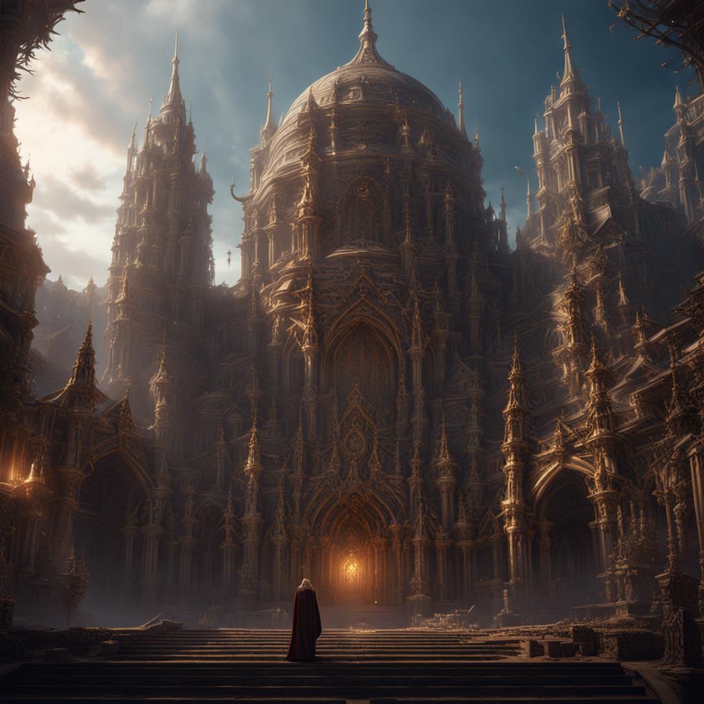Detailed Matte Painting of a Religious Scene