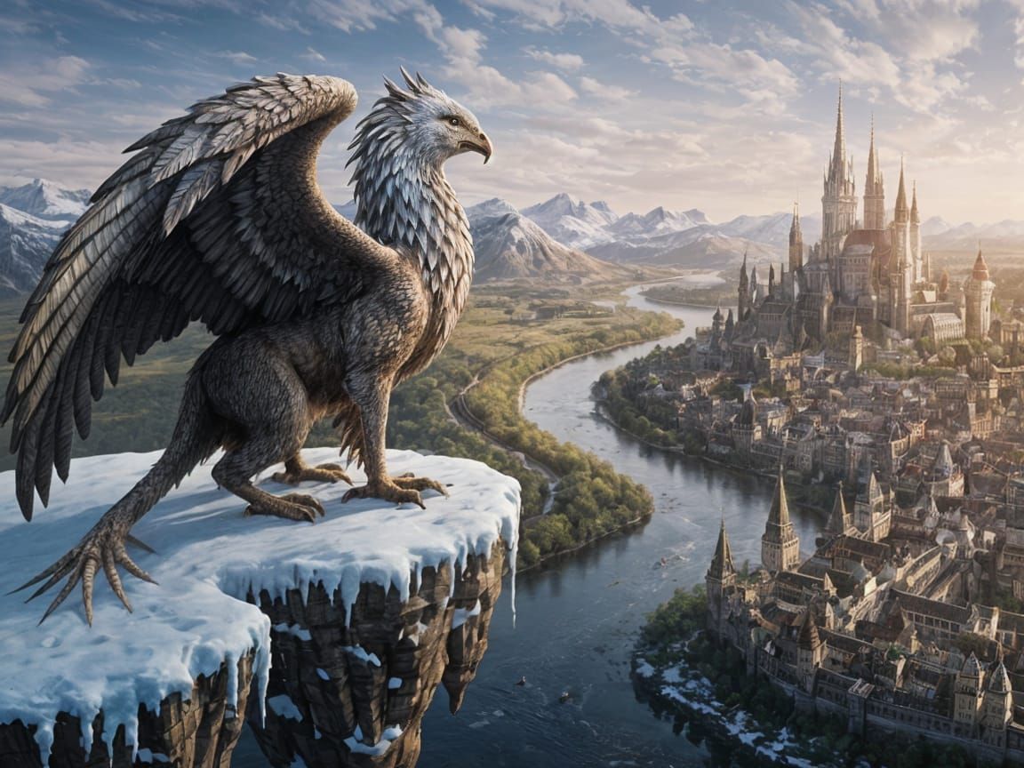 Griffin Guardian of Floating Kingdom: Matte Painting