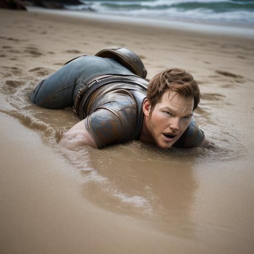 Man Sinking in Quicksand: Professional Photography