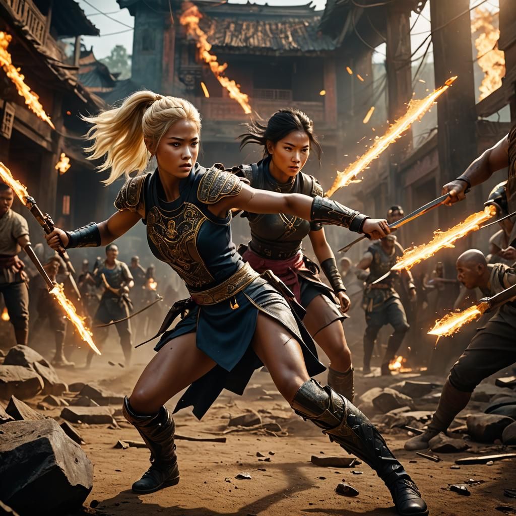 Brilliant Cinematic Lethwei Barbie Engages in Epic War