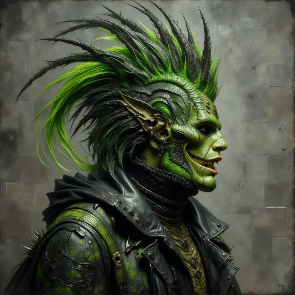 Alien Man Portrait in Renaissance Oil Painting Style