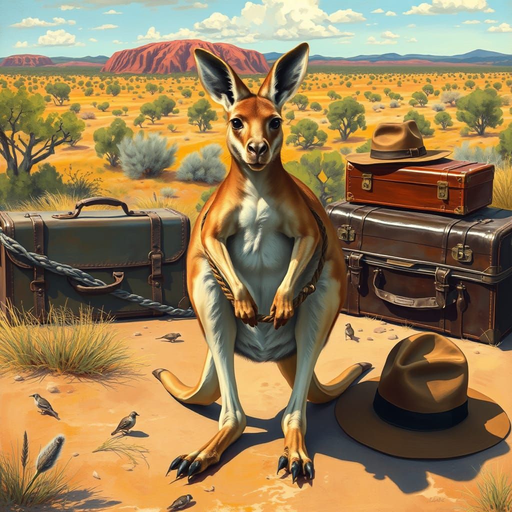 Australian Outback Adventure in Vibrant Brushstrokes