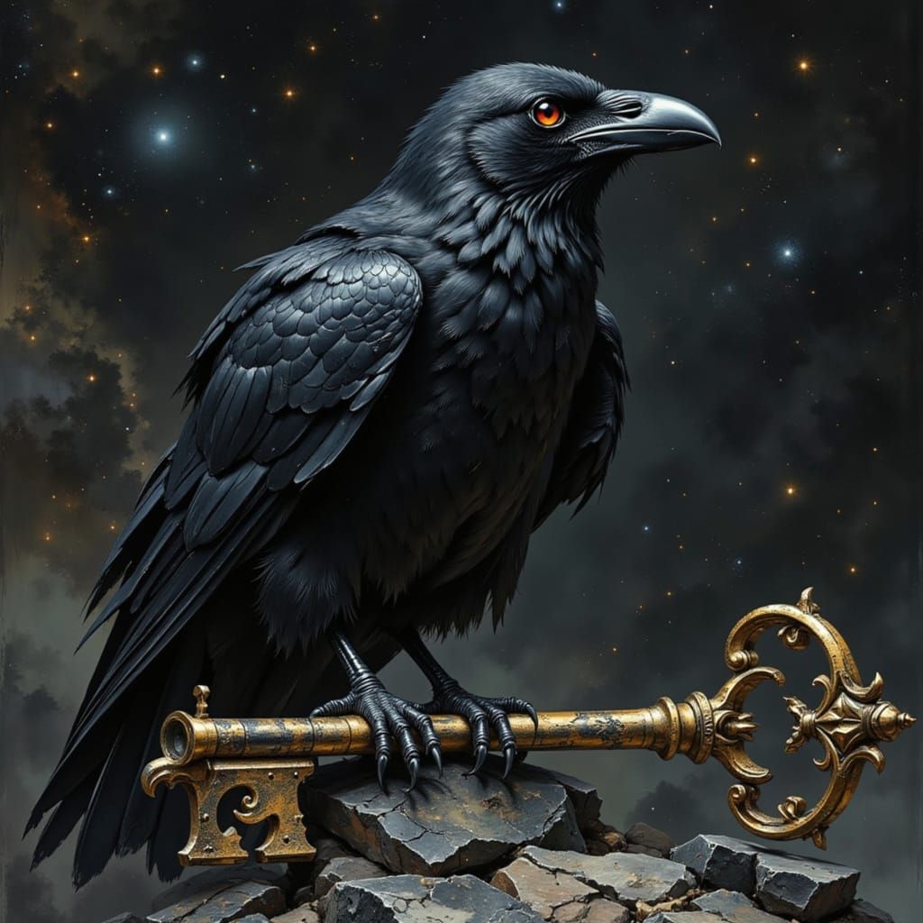 Cosmic Raven on Ornate Key