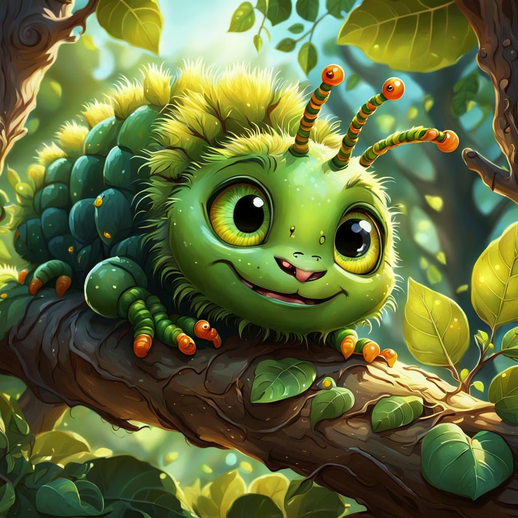 A cute excited Caterpillar