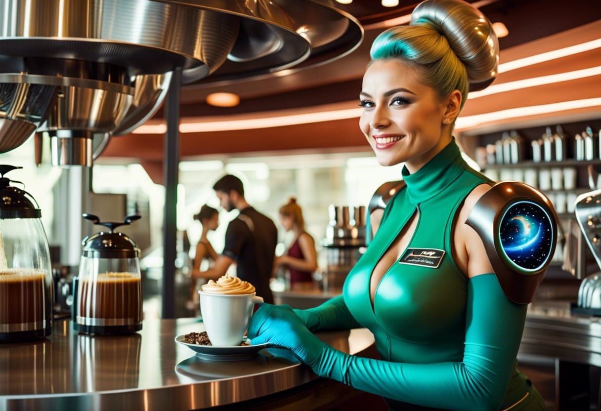The new uniform at Cosmic Coffee looks rather neat!!