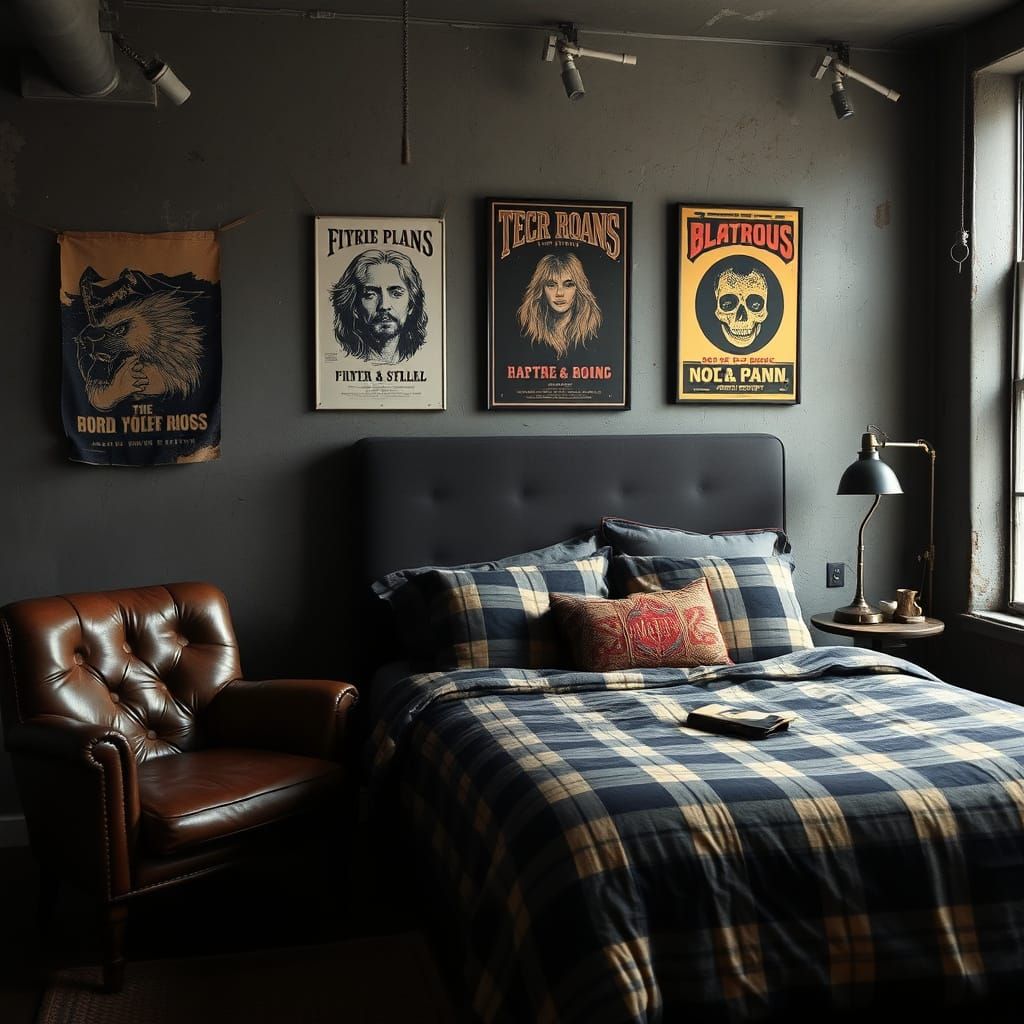 Grunge Style Master Bedroom Interior Design