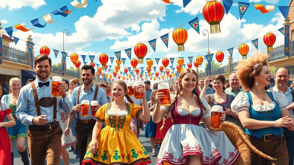 Oktoberfest Parade in Impressionist Style