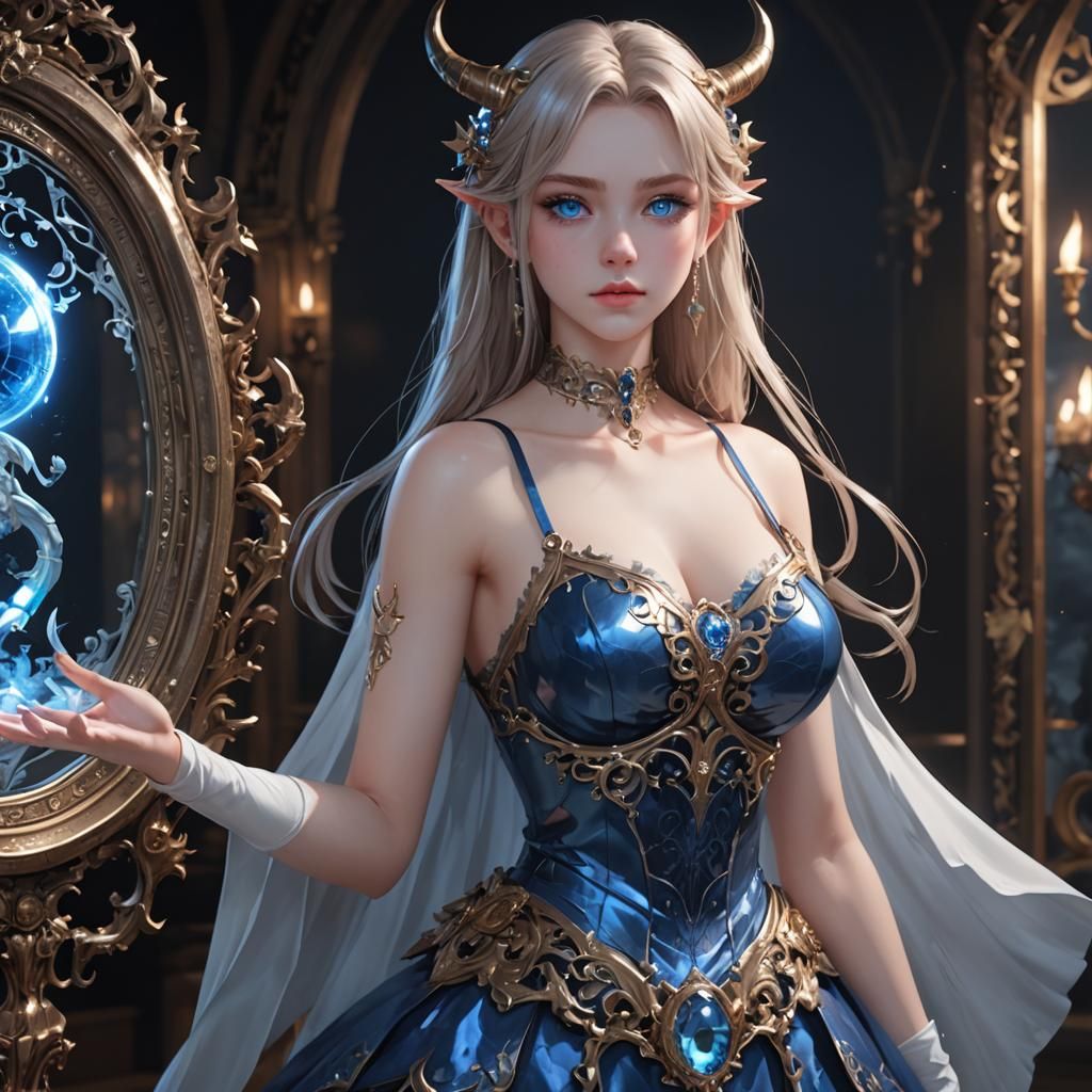 Battlefield Demon Girl in 3D Anime Art