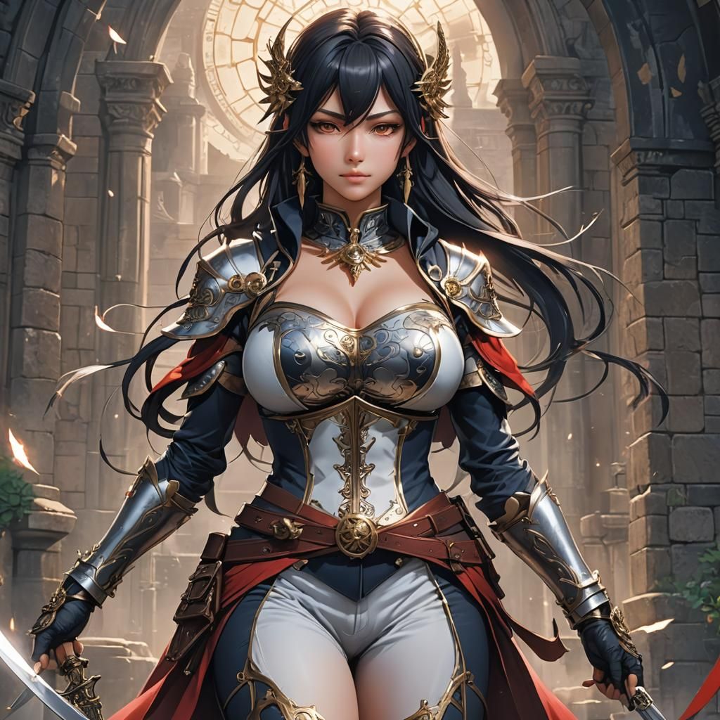 Enchanting Assassin in Anime Style with Magical Accessories