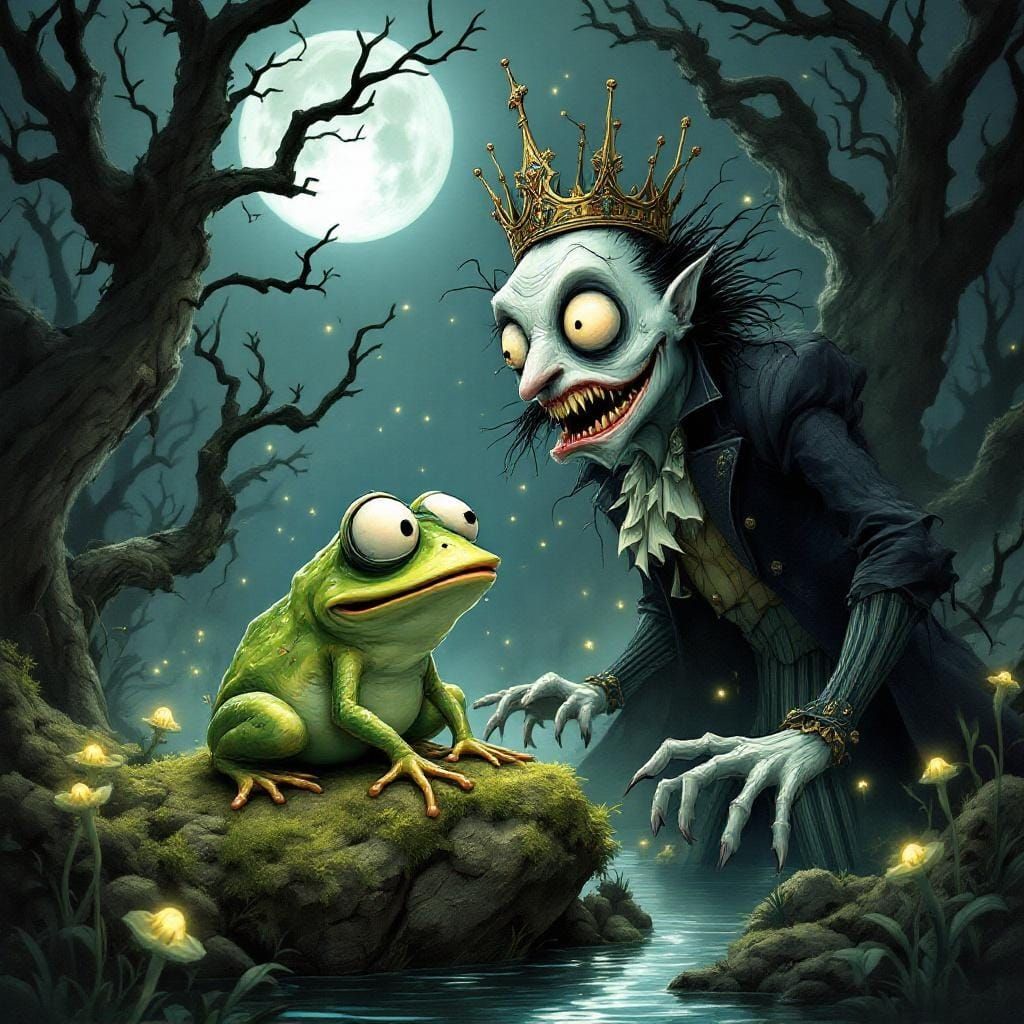 Frog Meets Prince in Gothic Dreamscape