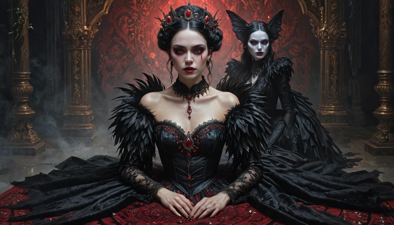 Gothic Fairy Woman Portrait in Digital Art Style