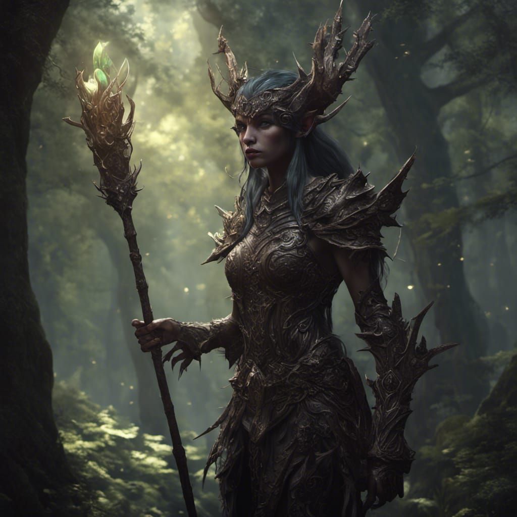 Dark Wood Elf Concept Art in Dynamic Lighting