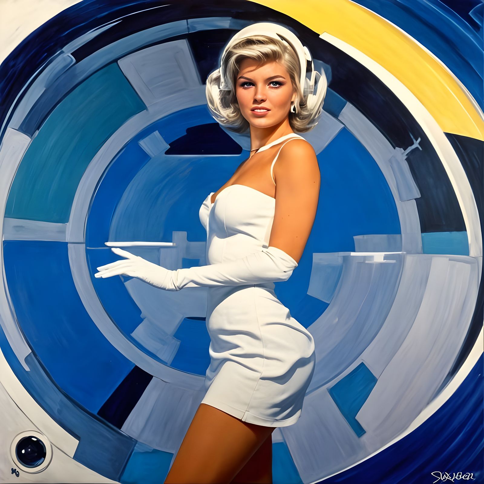 Galactic Goddess in Retro-Futuristic Chic